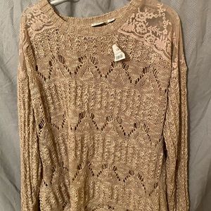 🛍5x$20 Boho lace crochet knit long sleeve top